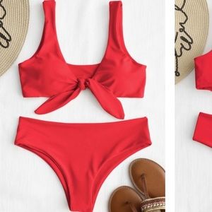 Red Zaful Tie Bikini